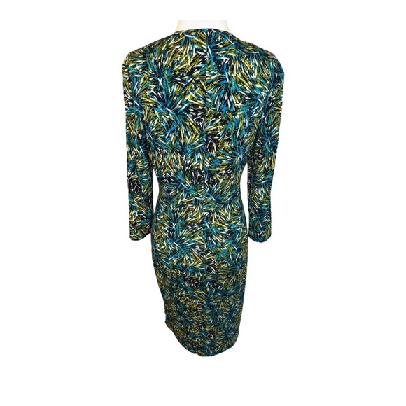 Laundry by Design Dress Size 6 Green‎ Blue Abstract Print Long Sleeve Career - Picture 3 of 6